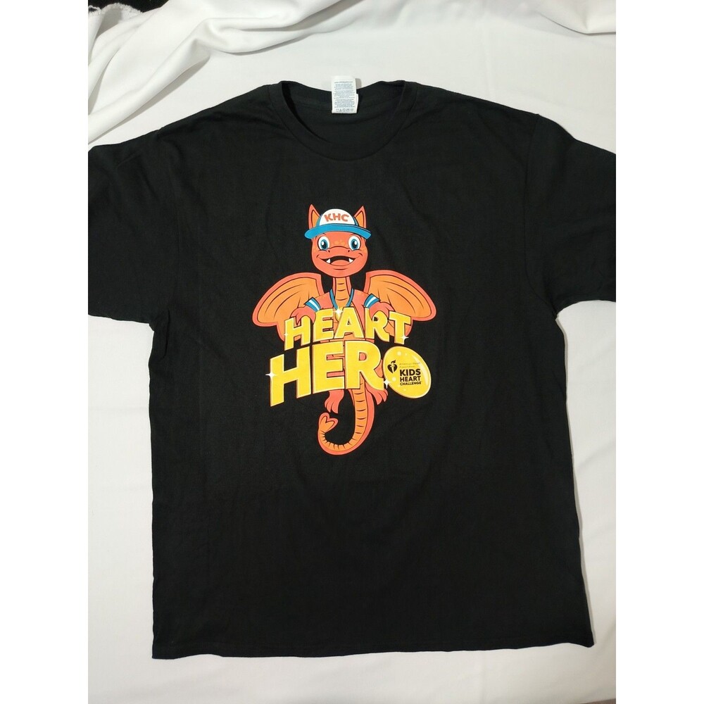 Kids Heart Challenge Heart Hero Adult L Black T Shirt American Heart Association